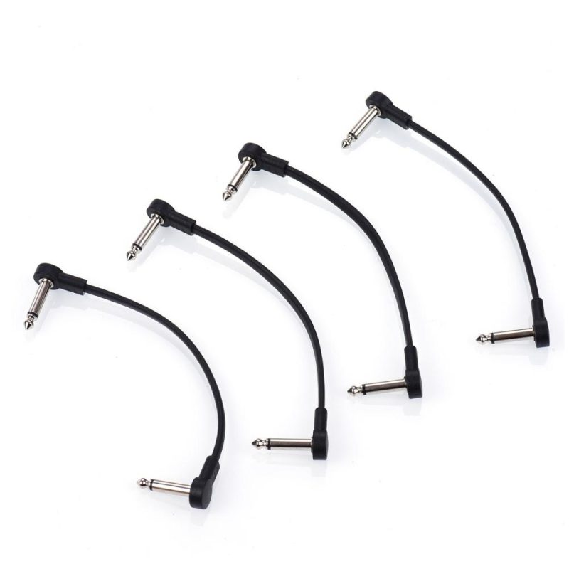 Others |   AC-8 Guitar Effect Pedal Flat Patch Cables 6 Inch Length Black Musical Instruments Black