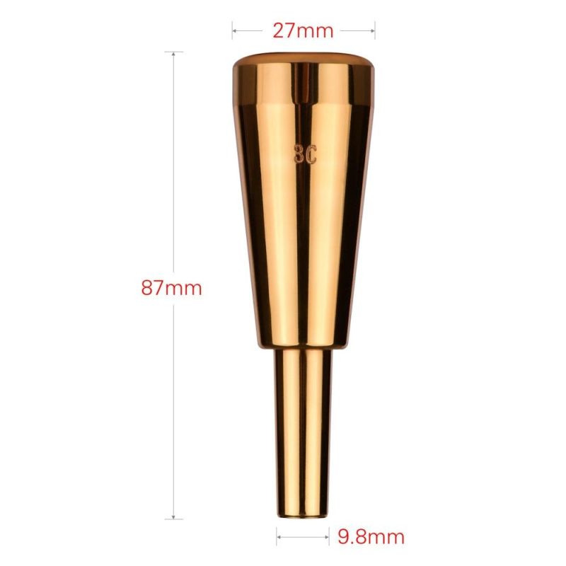 Brass |   3C Trumpet Mouthpiece Thickened Heavier Mouthpiece Instrument Accessory for Standard Trumpets Gold Brass Brass