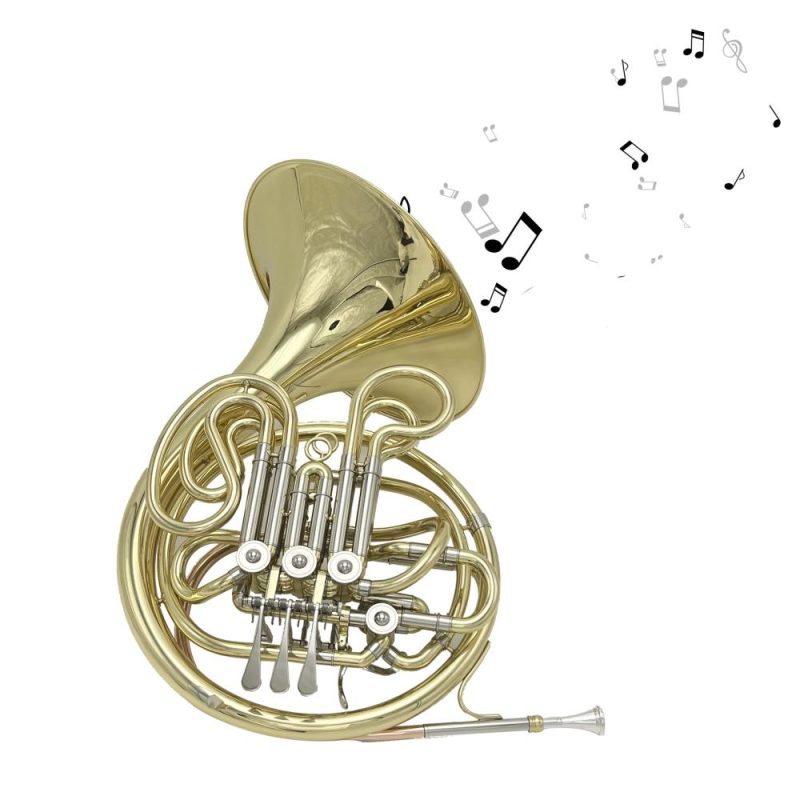 Brass |   4 Key Double Row French Horn Standard Four-button Double-row Horn Brass Brass