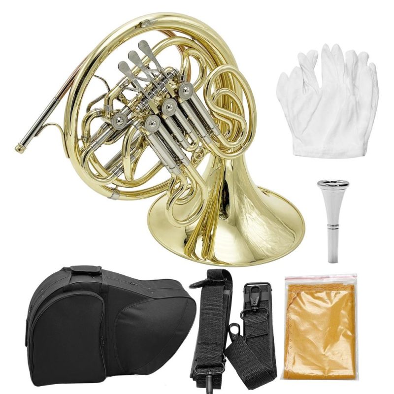 Brass |   4 Key Double Row French Horn Standard Four-button Double-row Horn Brass Brass