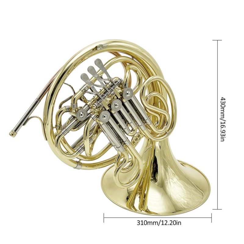 Brass |   4 Key Double Row French Horn Standard Four-button Double-row Horn Brass Brass