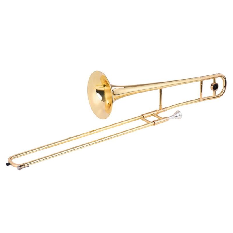 Brass |   Alto Trombone Brass Gold Lacquer Bb Tone B flat Wind Instrument Gold Brass Brass