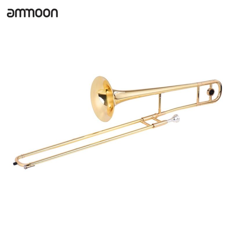 Brass |   Alto Trombone Brass Gold Lacquer Bb Tone B flat Wind Instrument Brass Brass