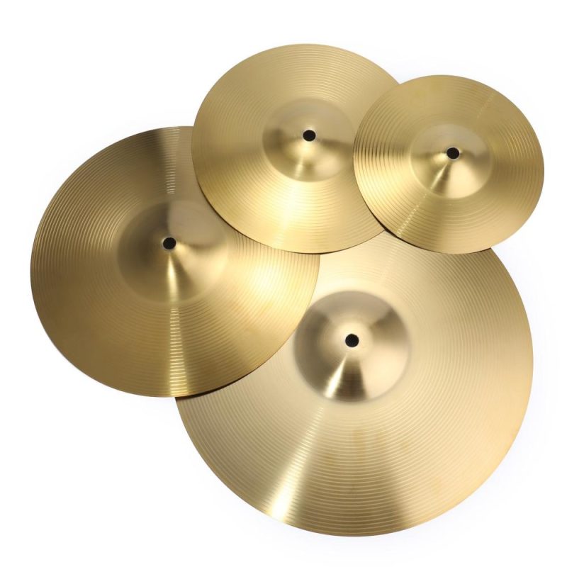 Brass |   Brass Crash Cymbal Drum Instrument Cymbals Practical Alloy Cymbal for Percussion Instruments Players Beginners Golden Brass Brass