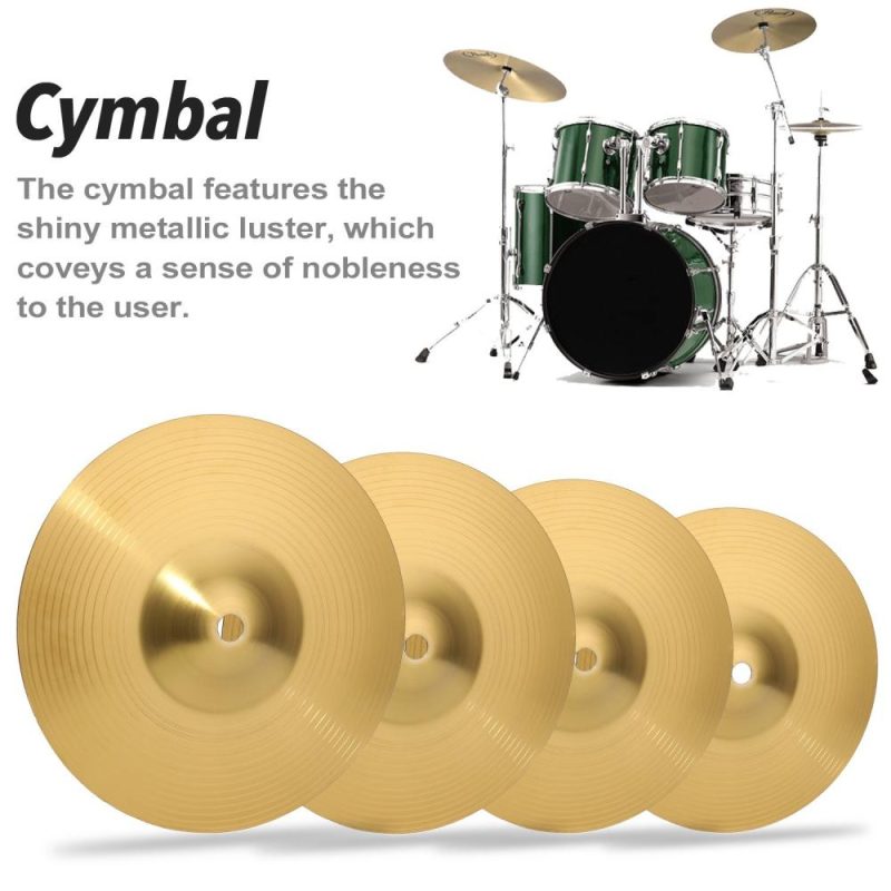 Brass |   Brass Crash Cymbal Drum Instrument Cymbals Practical Alloy Cymbal for Percussion Instruments Players Beginners Golden Brass Brass