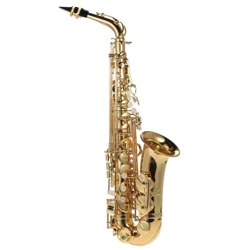 Brass |   Eb Alto Saxophone: Exquisite Gold Lacquered Woodwind Instrument Gold Brass Brass