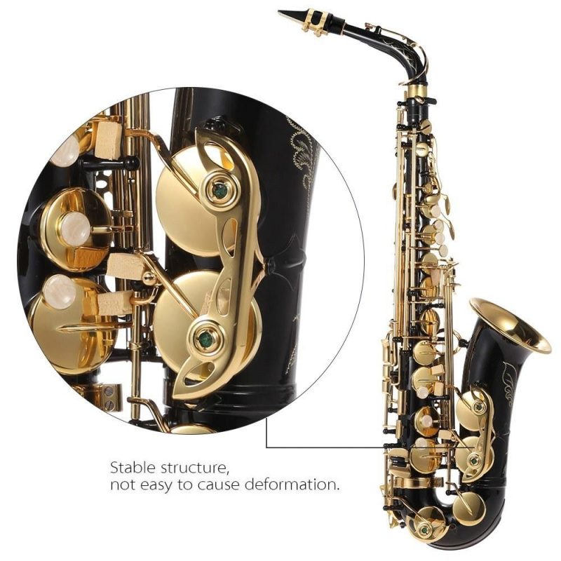 Brass |   Eb Alto Saxophone Gold Lacquered Brass, E Flat, 82Z Key Type with Full Accessory Kit Gold & Black Brass Brass