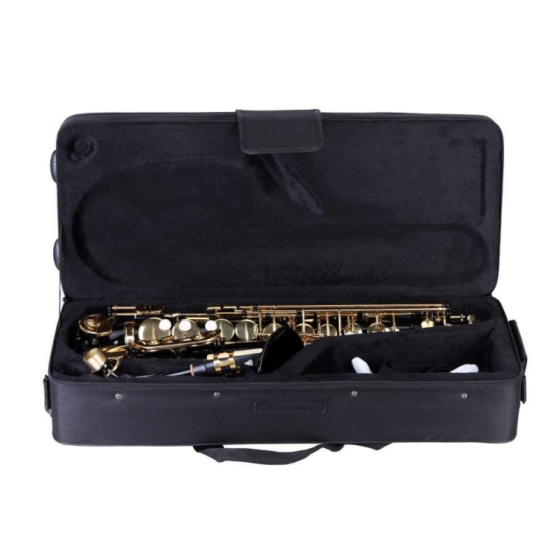 Brass |   Eb Alto Saxophone Gold Lacquered Brass, E Flat, 82Z Key Type with Full Accessory Kit Gold & Black Brass Brass