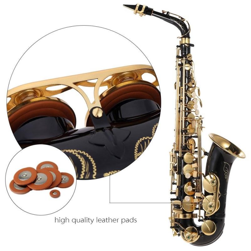 Brass |   Eb Alto Saxophone Gold Lacquered Brass, E Flat, 82Z Key Type with Full Accessory Kit Gold & Black Brass Brass