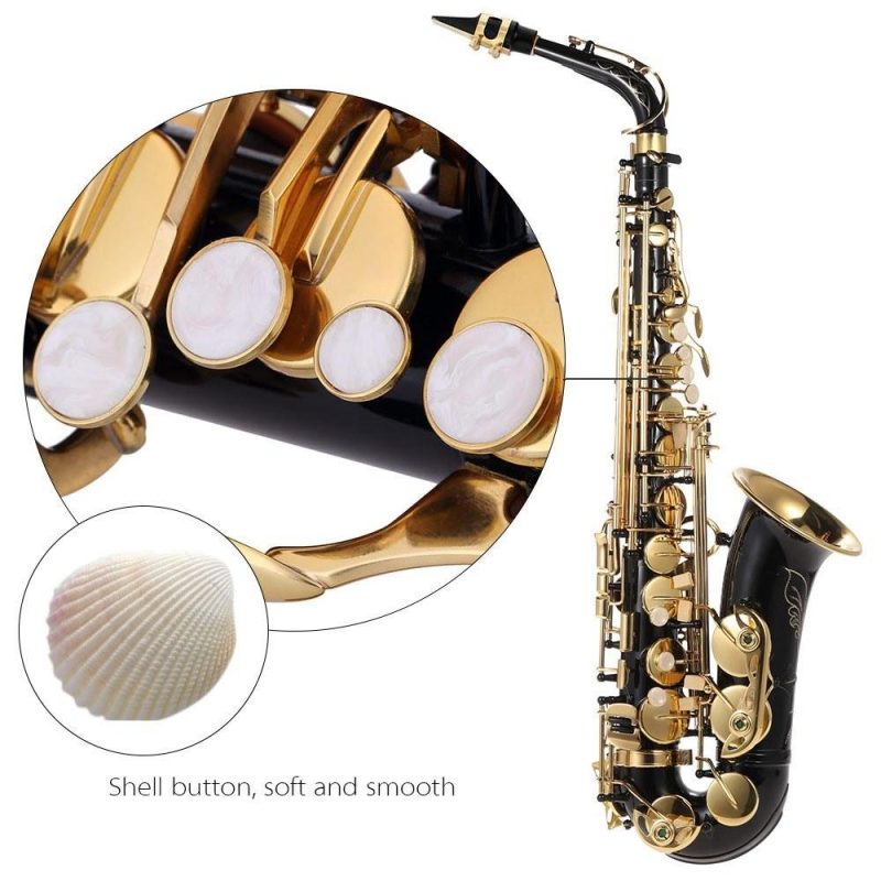 Brass |   Eb Alto Saxophone Gold Lacquered Brass, E Flat, 82Z Key Type with Full Accessory Kit Gold & Black Brass Brass