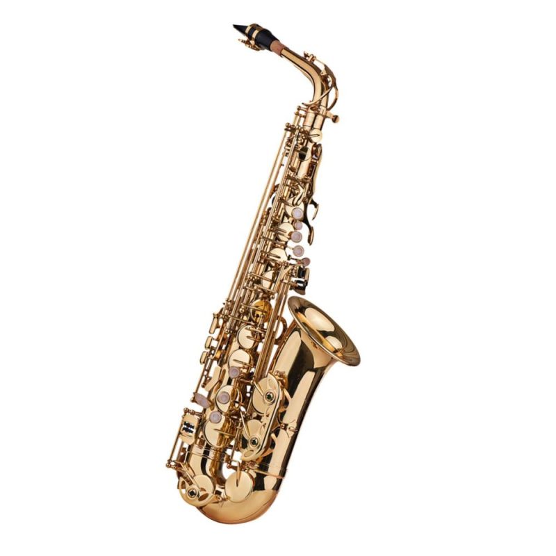 Brass |   Eb Alto Saxophone Sax Brass Lacquered Gold 802 Key Type Woodwind Instrument Gold Brass Brass