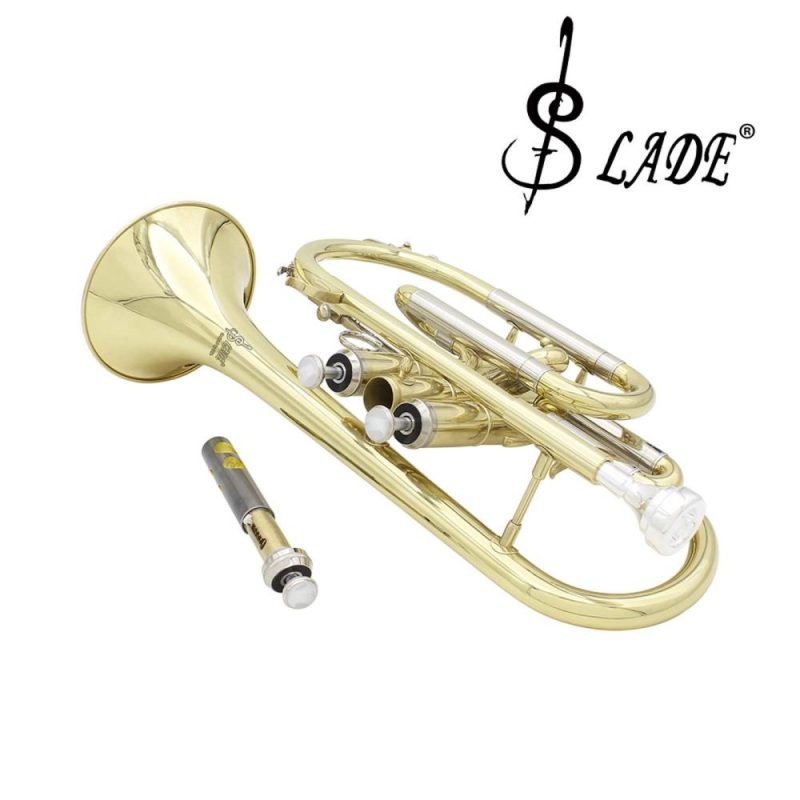 Brass |   LADE Professional Bb Flat Cornet Brass Instrument with Carrying Case Gloves Cleaning Cloth Brushes Gold Brass Brass