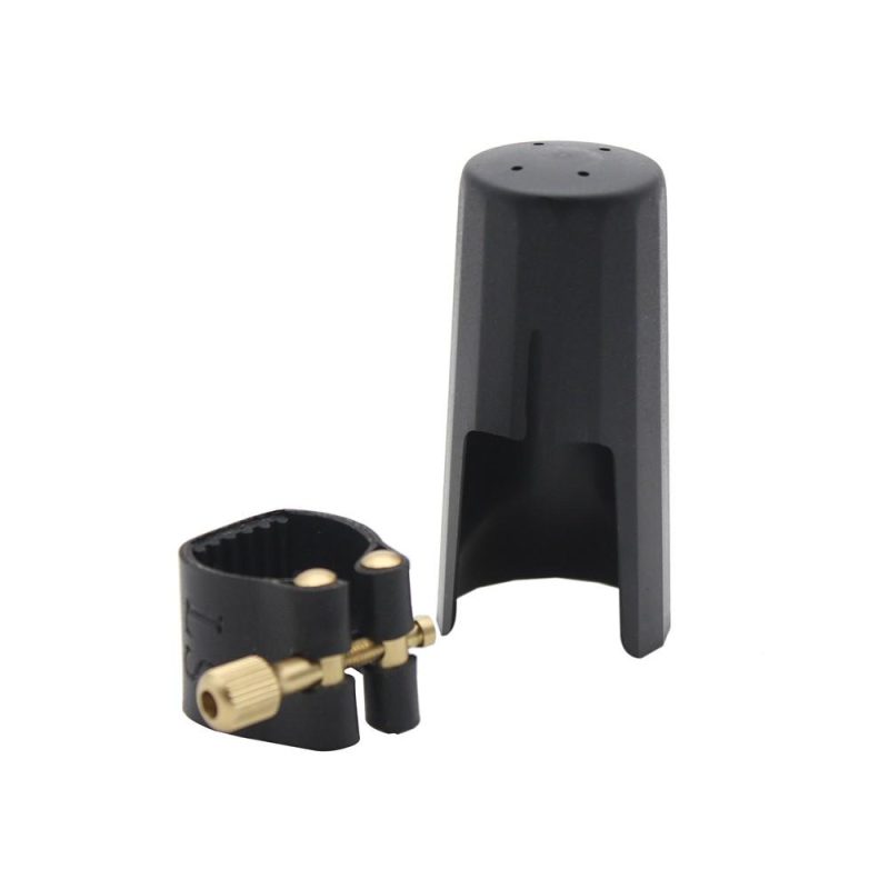 Brass |   Mouthpiece Ligature Fastener + Mouthpiece Cap for Alto Sax Saxophone Mouthpiece Parts Black Brass Black