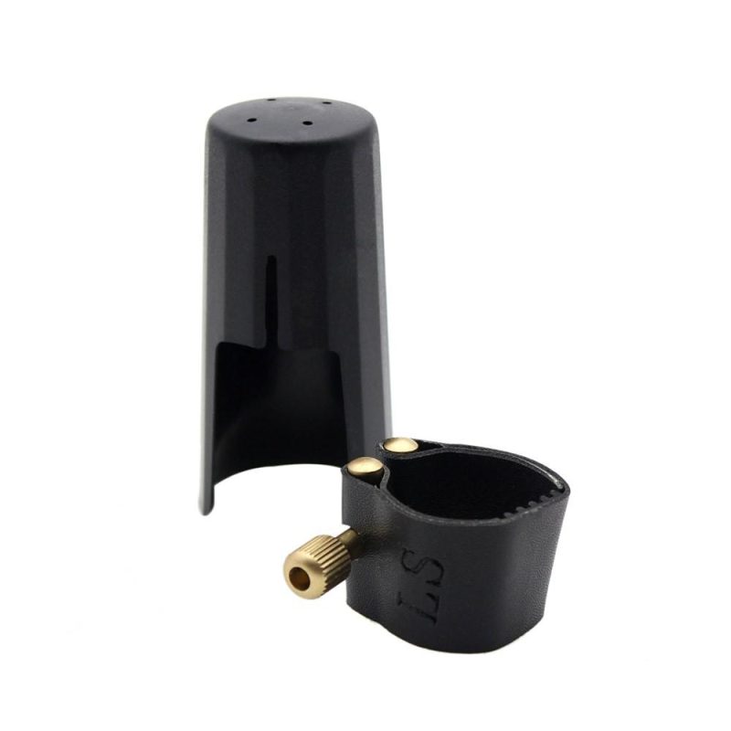 Brass |   Mouthpiece Ligature Fastener + Mouthpiece Cap for Alto Sax Saxophone Mouthpiece Parts Black Brass Black