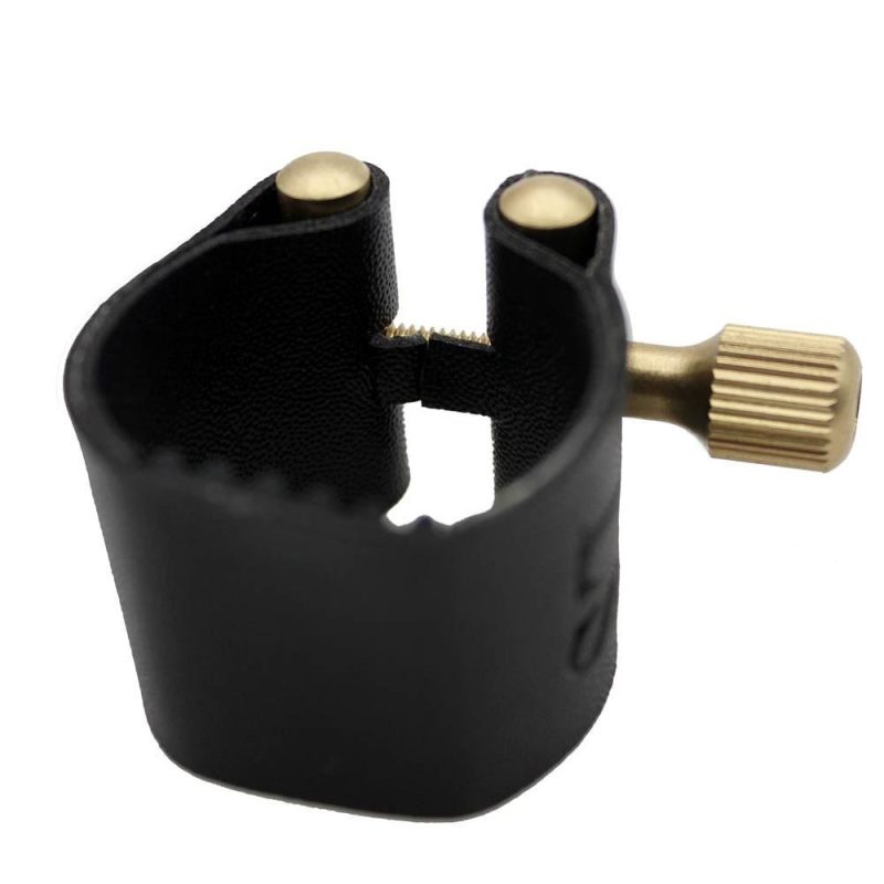 Brass |   Mouthpiece Ligature Fastener + Mouthpiece Cap for Alto Sax Saxophone Mouthpiece Parts Black Brass Black