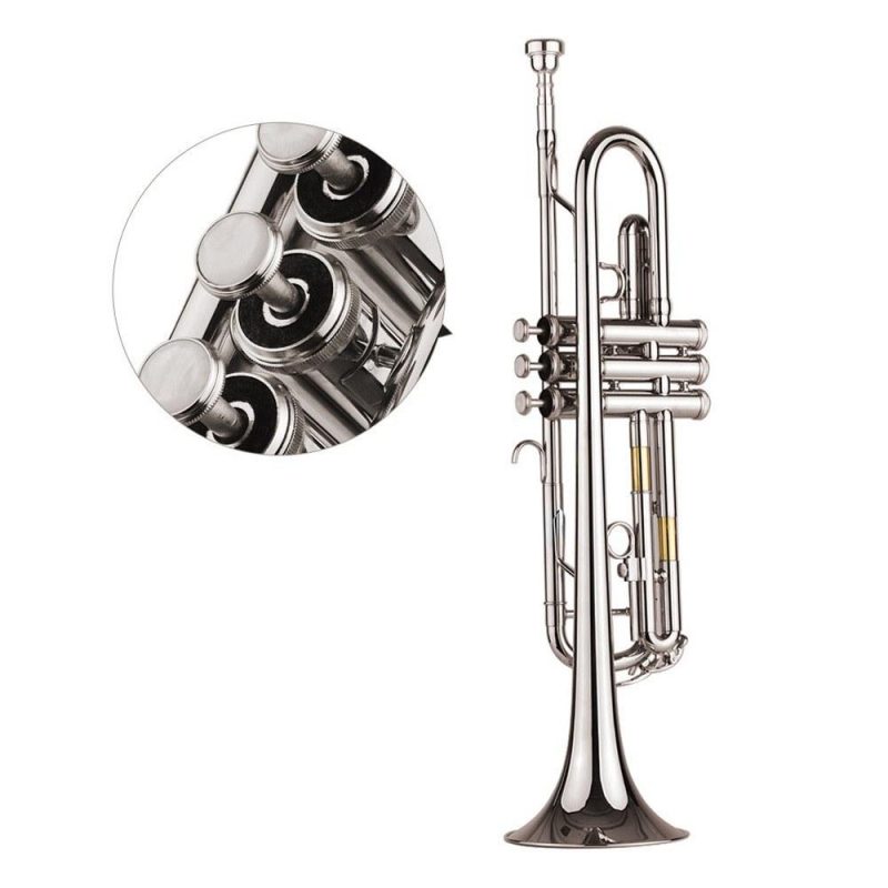 Brass |   Standard Bb Trumpet Brass Material Nickle Plated  Wind Instrument Silver Brass Brass