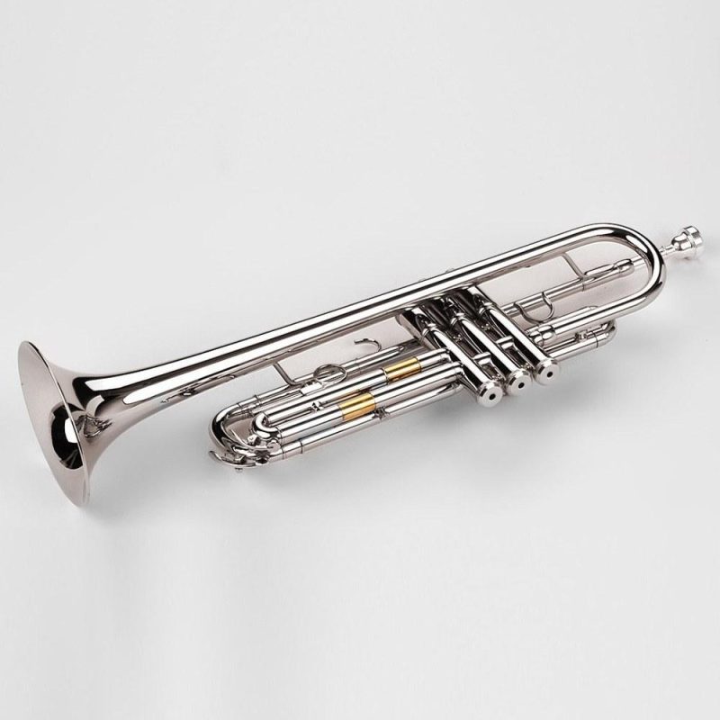 Brass |   Standard Bb Trumpet Brass Material Nickle Plated  Wind Instrument Silver Brass Brass