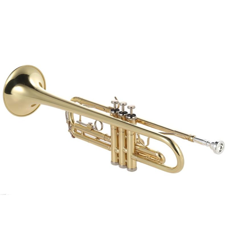 Brass |   Trumpet Bb Flat Brass Gold-painted Exquisite Durable Musical Instrument Brass Brass