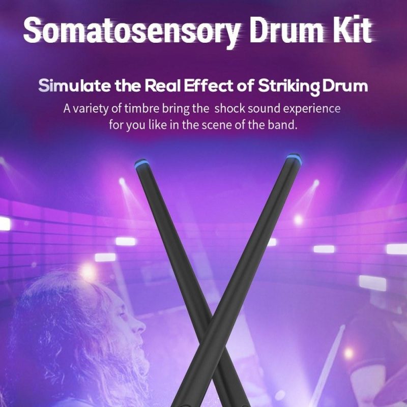 Drums & Percussion |   1 Set Somatosensory Virtual Drum Kit Air Drumsticks Musical Instrument for Home Studio Outdoor Camping Drums & Percussion Drums & Percussion