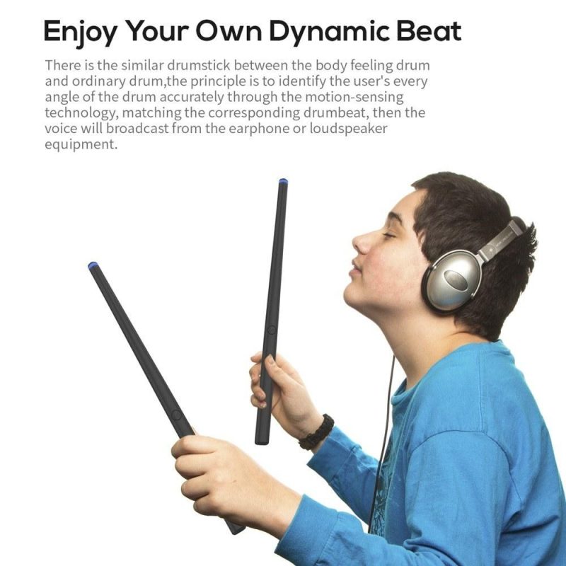 Drums & Percussion |   1 Set Somatosensory Virtual Drum Kit Air Drumsticks Musical Instrument for Home Studio Outdoor Camping Drums & Percussion Drums & Percussion