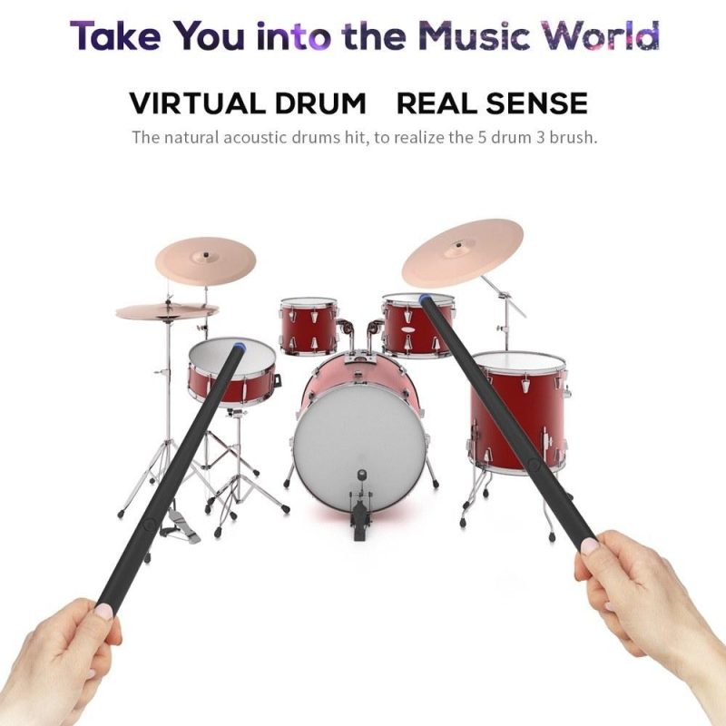 Drums & Percussion |   1 Set Somatosensory Virtual Drum Kit Air Drumsticks Musical Instrument for Home Studio Outdoor Camping Drums & Percussion Drums & Percussion