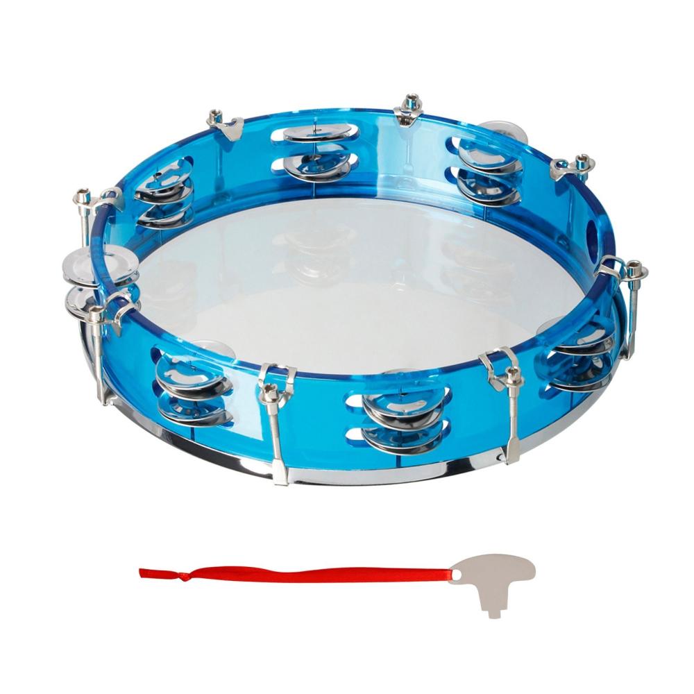 Drums & Percussion |   10 Inch Hand Held Tambourine Double Row Tambourine Drum Set Percussion Instrument Blue Drums & Percussion Blue