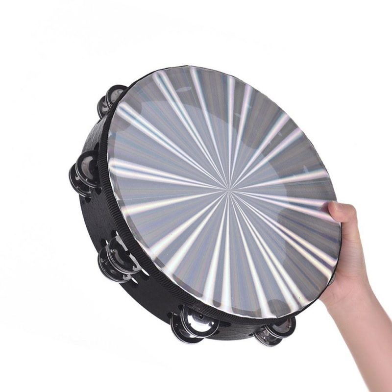 Drums & Percussion |   10 Inch Wooden Radiant Tambourine Handbell Hand Drum Drums & Percussion Drums & Percussion