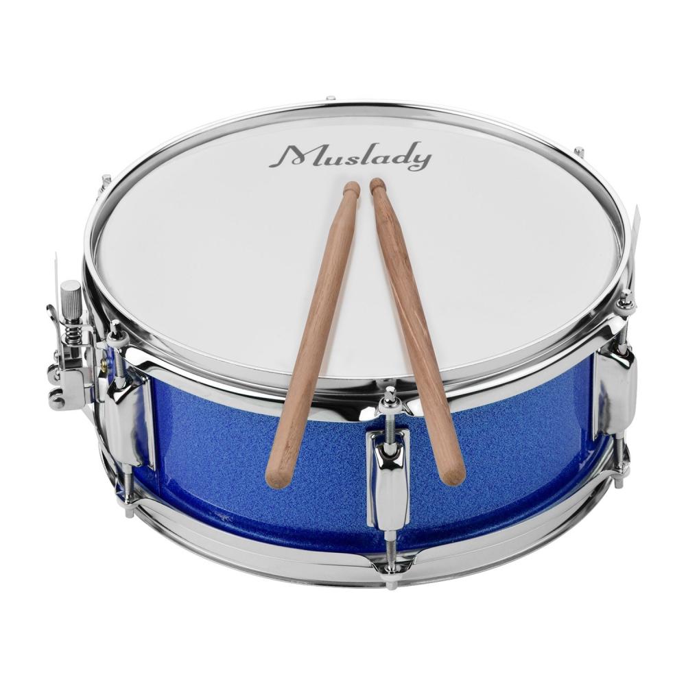 Drums & Percussion |   12inch Snare Drum Head with Drumsticks Shoulder Strap Drum Key for Student Band Blue Drums & Percussion Blue