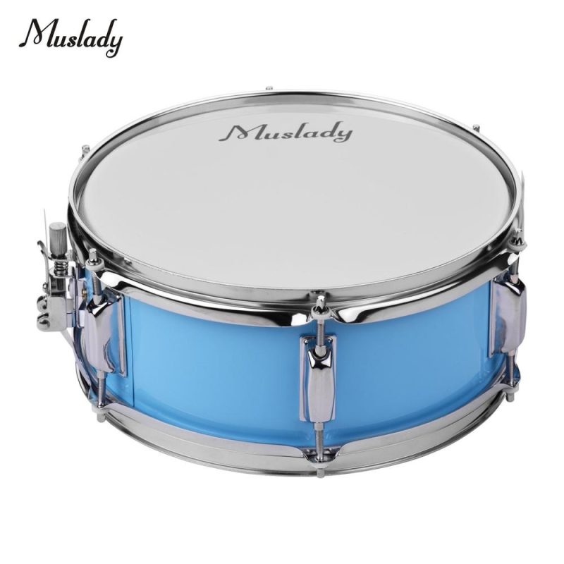 Drums & Percussion |   12inch Snare Drum Head with Drumsticks Shoulder Strap Drum Key for Student Band Blue Drums & Percussion Blue