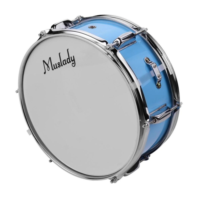 Drums & Percussion |   12inch Snare Drum Head with Drumsticks Shoulder Strap Drum Key for Student Band Blue Drums & Percussion Blue