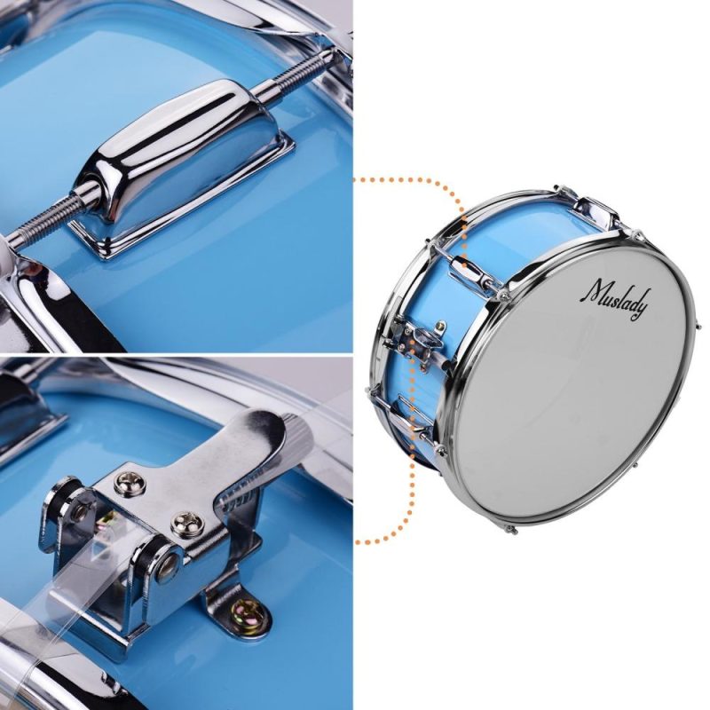 Drums & Percussion |   12inch Snare Drum Head with Drumsticks Shoulder Strap Drum Key for Student Band Blue Drums & Percussion Blue