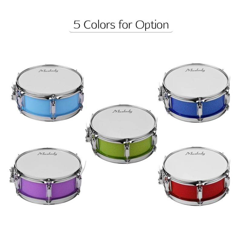 Drums & Percussion |   12inch Snare Drum Head with Drumsticks Shoulder Strap Drum Key for Student Band Blue Drums & Percussion Blue