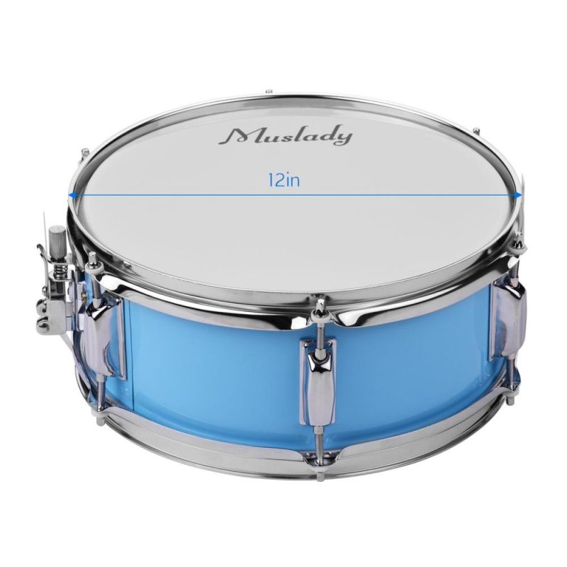 Drums & Percussion |   12inch Snare Drum Head with Drumsticks Shoulder Strap Drum Key for Student Band Blue Drums & Percussion Blue