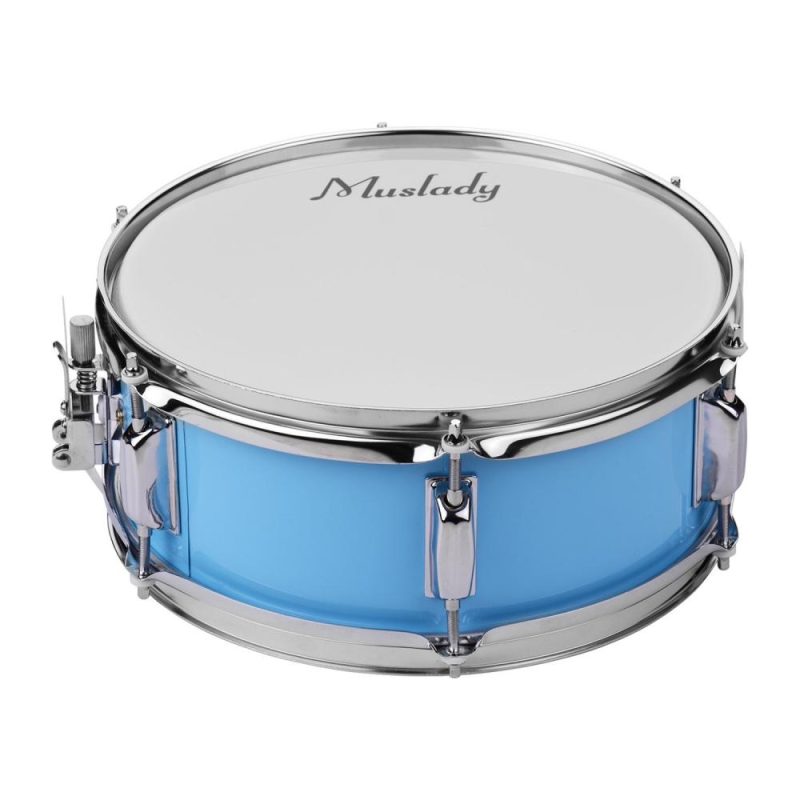 Drums & Percussion |   12inch Snare Drum Head with Drumsticks Shoulder Strap Drum Key for Student Band Blue Drums & Percussion Blue