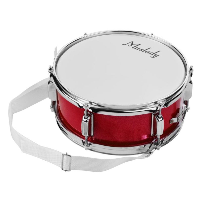 Drums & Percussion |   12inch Snare Drum Head with Drumsticks Shoulder Strap Drum Key for Student Band Red Drums & Percussion Drums & Percussion