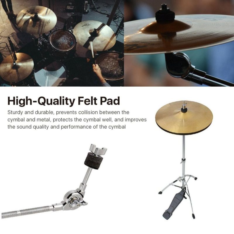 Drums & Percussion |   18Pcs Cymbal Accessories Cymbal Stand Sleeves Cymbal Felts with Cymbal Washer & Base Wing Nuts for Drum Set Black1 Drums & Percussion Black1