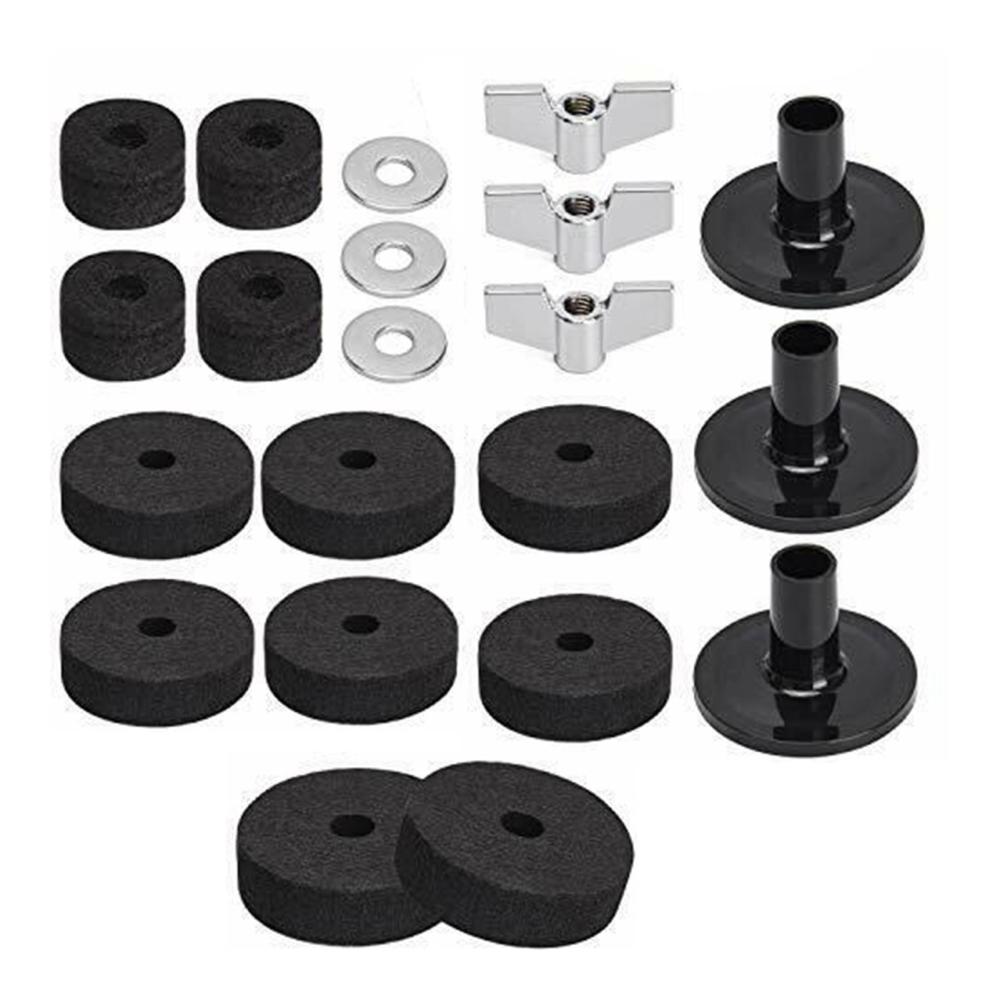 Drums & Percussion |   18Pcs Cymbal Accessories Cymbal Stand Sleeves Cymbal Felts with Cymbal Washer & Base Wing Nuts for Drum Set Black2 Drums & Percussion Black2