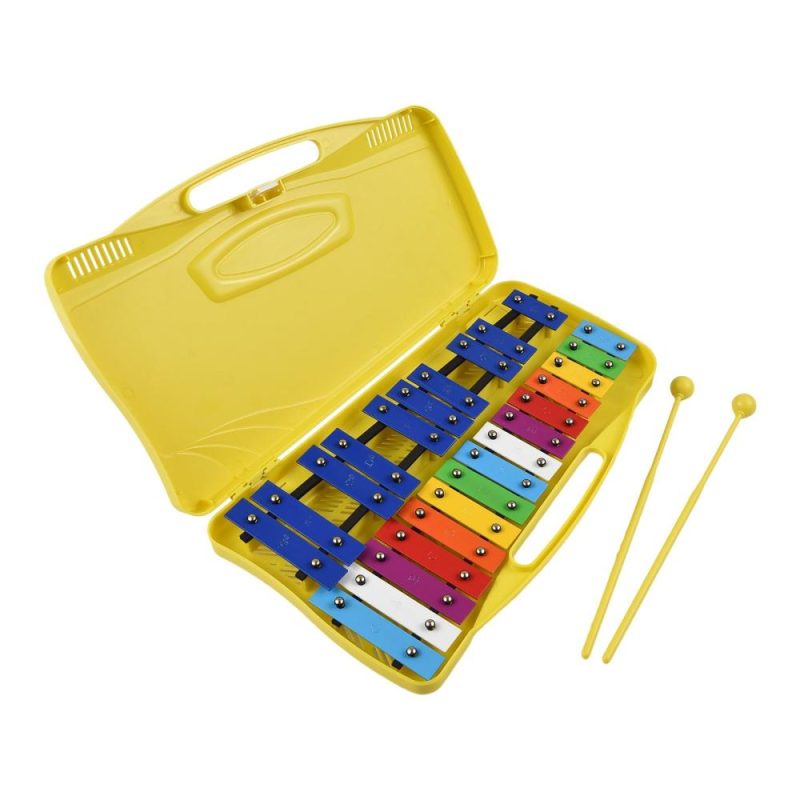 Drums & Percussion |   25-Note Glockenspiel Xylophone – Colorful, Portable, Easy Learning / Perfect Gift for Students Yellow Drums & Percussion Drums & Percussion