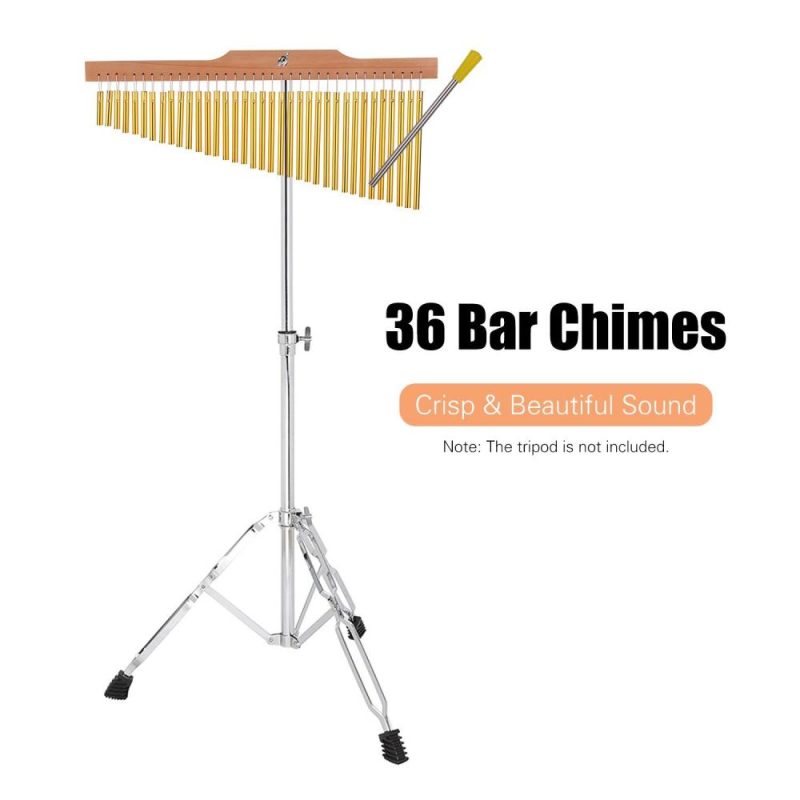 Drums & Percussion |   36 Bar Chimes Gold Aluminum Alloy Wooden Bar Gold Drums & Percussion Drums & Percussion