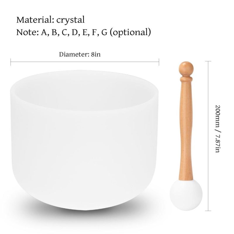 Drums & Percussion |   440HZ Crystal Struck Bowl Ritual Music Therapy Yoga Meditation Singing Bowls Percussion Instruments White Drums & Percussion Drums & Percussion