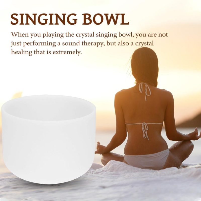 Drums & Percussion |   440HZ Crystal Struck Bowl Ritual Music Therapy Yoga Meditation Singing Bowls Percussion Instruments White Drums & Percussion Drums & Percussion