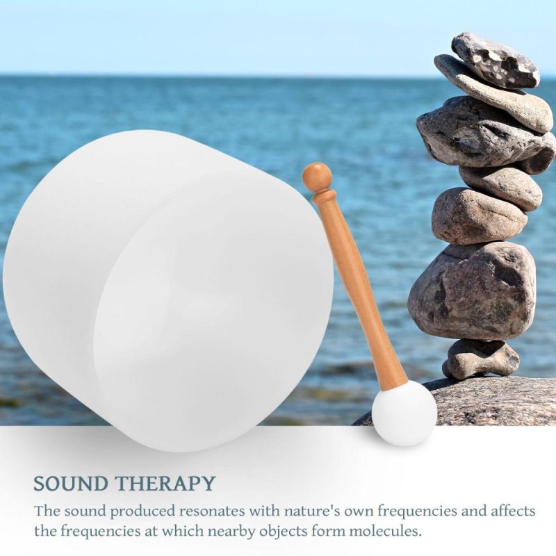 Drums & Percussion |   440HZ Crystal Struck Bowl Ritual Music Therapy Yoga Meditation Singing Bowls Percussion Instruments White Drums & Percussion Drums & Percussion