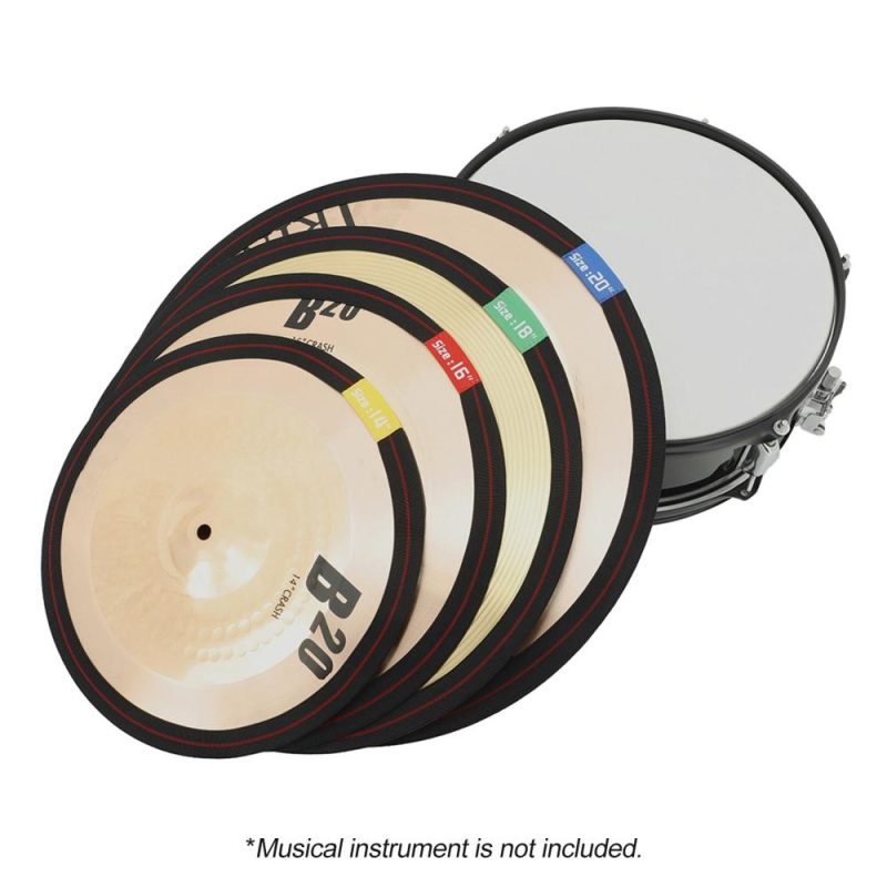 Drums & Percussion |   4pcs Drum Cymbal Mute Belt Hi-Hat Elastic Ring Circle Set Drum Practice Silencers 14inch / 16inch / 18inch / 20inch Multicolour Drums & Percussion Drums & Percussion