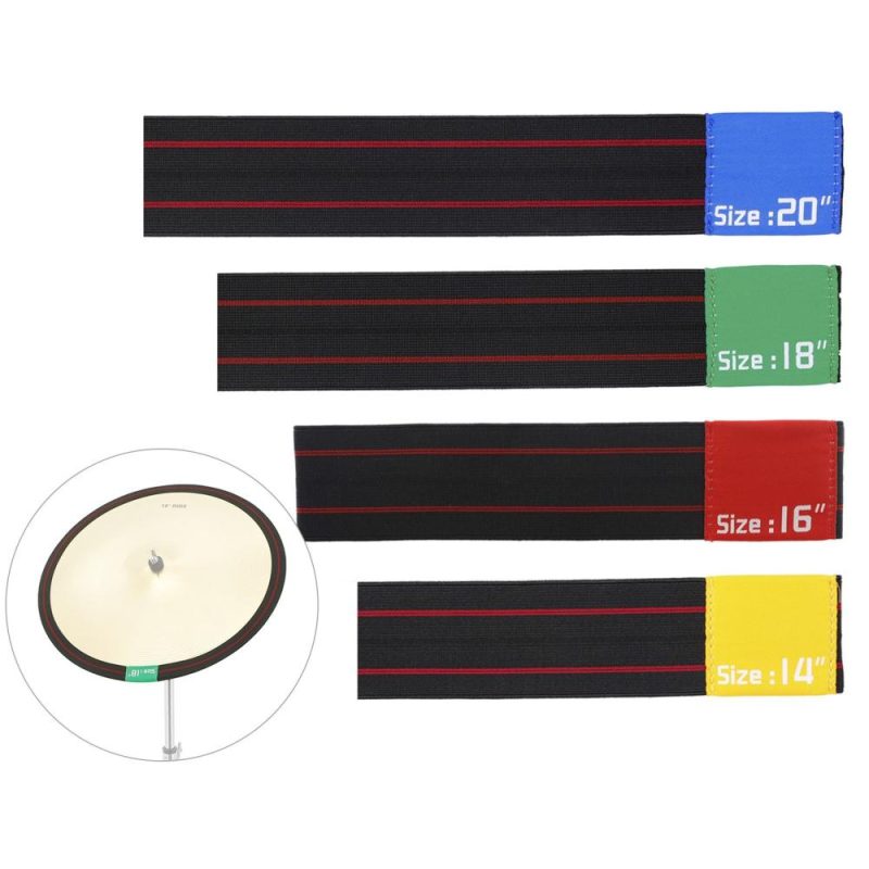 Drums & Percussion |   4pcs Drum Cymbal Mute Belt Hi-Hat Elastic Ring Circle Set Drum Practice Silencers 14inch / 16inch / 18inch / 20inch Multicolour Drums & Percussion Drums & Percussion