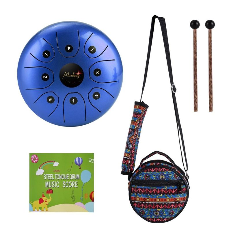 Drums & Percussion |   5.5inch Mini 8-Tone Steel Tongue Drum Blue Drums & Percussion Blue