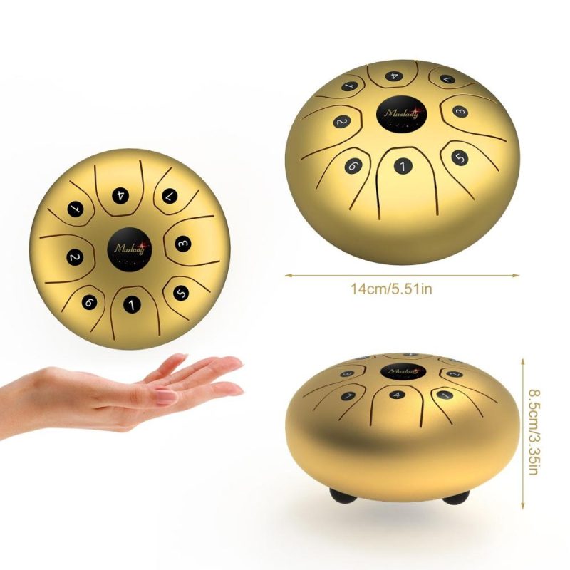 Drums & Percussion |   5.5inch Mini 8-Tone Steel Tongue Drum Gold Drums & Percussion Drums & Percussion