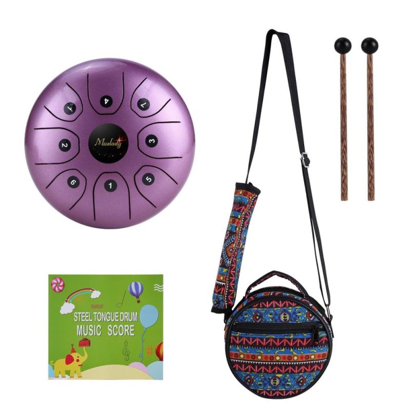 Drums & Percussion |   5.5inch Mini 8-Tone Steel Tongue Drum Purple Drums & Percussion Drums & Percussion