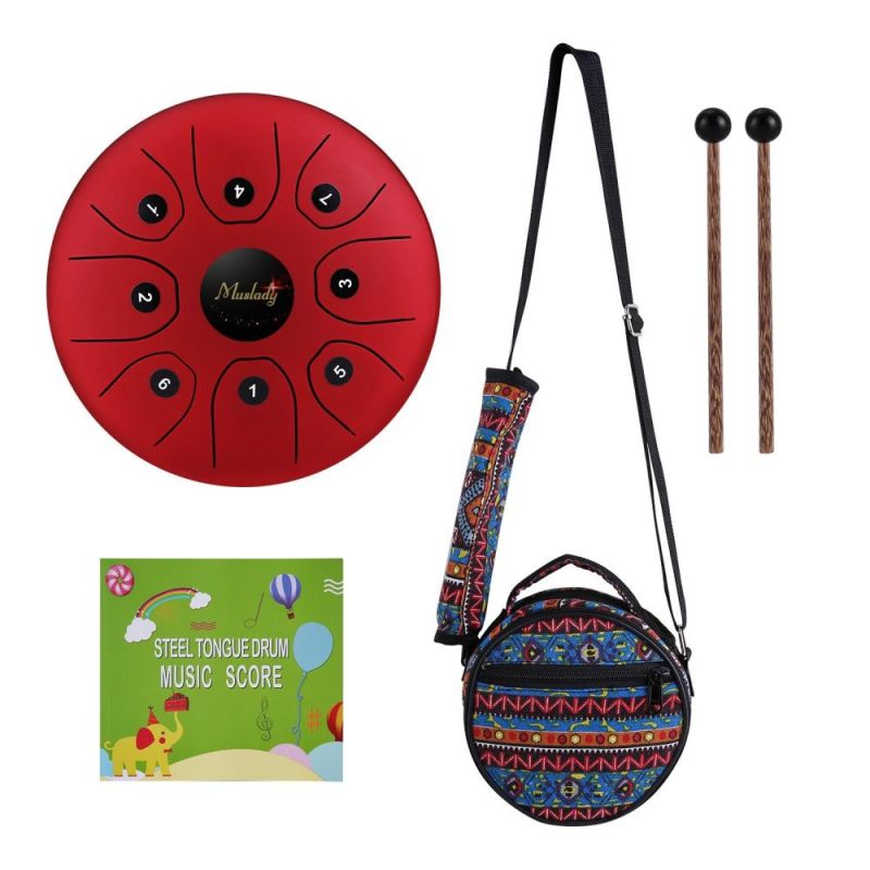 Drums & Percussion |   5.5inch Mini 8-Tone Steel Tongue Drum Red Drums & Percussion Drums & Percussion