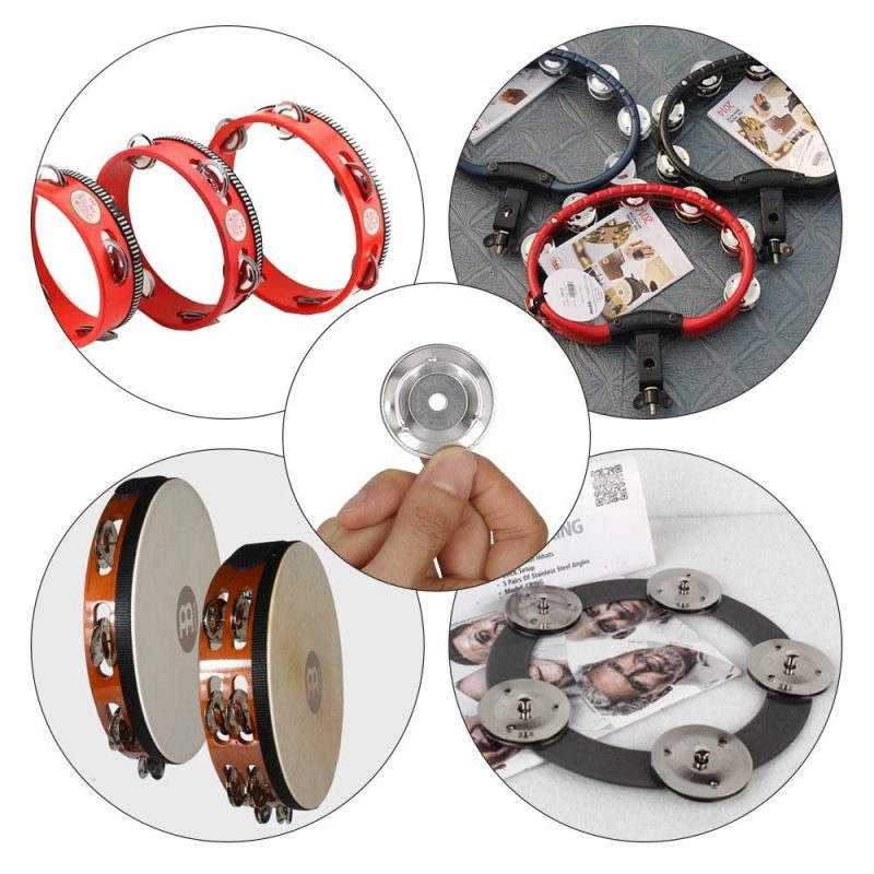 Drums & Percussion |   50pcs Tambourine Bell Ring Jingle Bell Stainless Steel for Handbell Tambourine Church Tambourines Silver Drums & Percussion Drums & Percussion