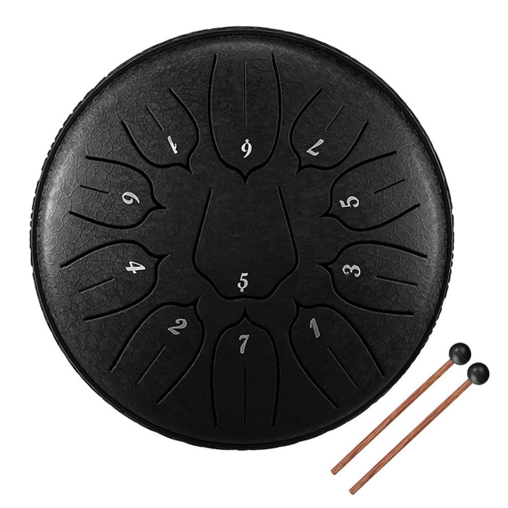 Drums & Percussion |   6 inch 11-Tone Steel Tongue Drum Hand Pan Drums with Drumsticks Percussion Musical Instruments Black Drums & Percussion Black